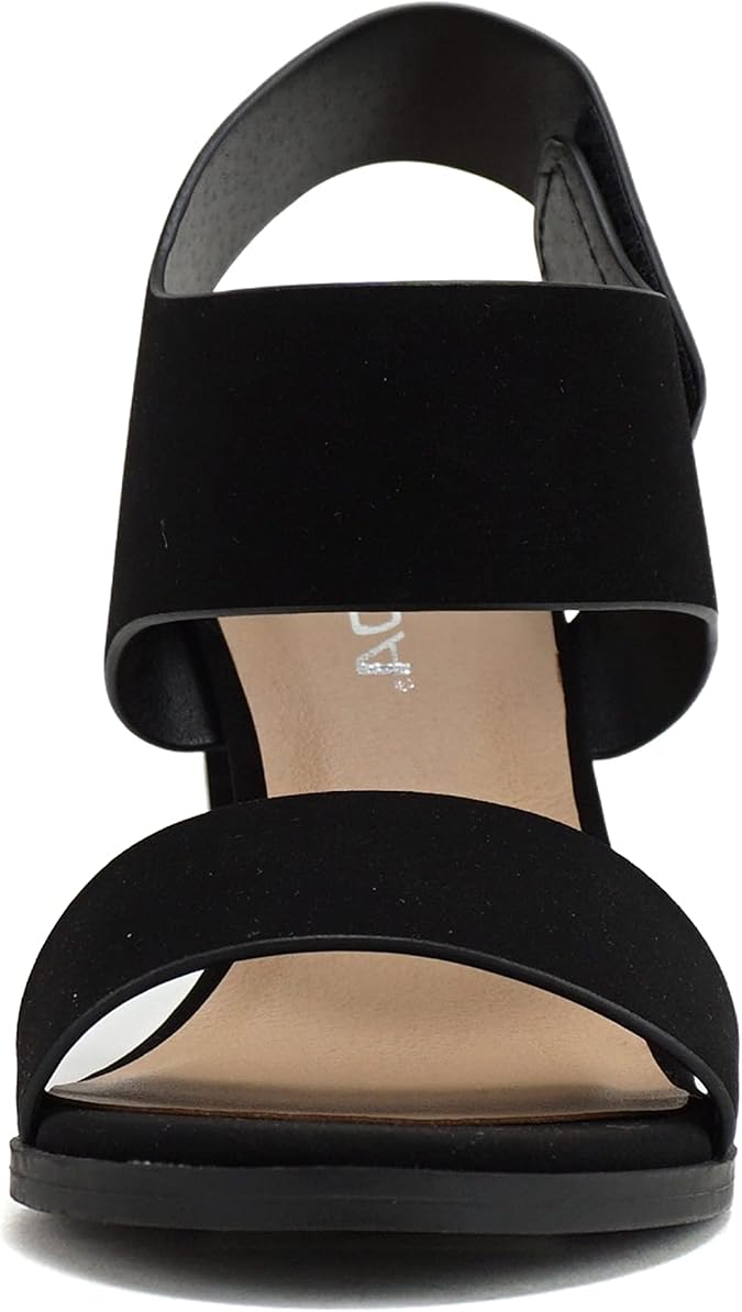 Soda Wait-A ~ Women Open Round Toe Chunky Heel Ankle Strap High Heel Dress Sandals
