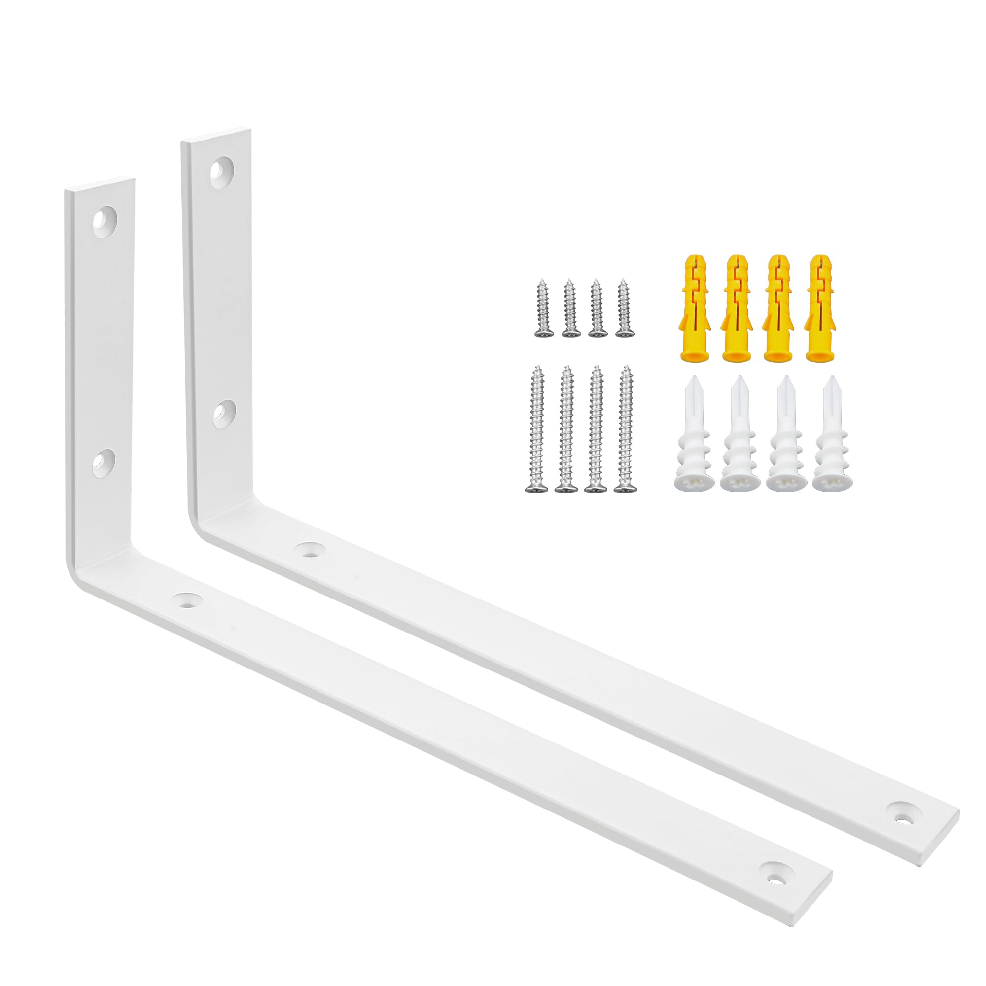 SAYAYO Schwerlastwinkel Regalwinkel Weiß Regalhalterung Schwerlast 300mm Metalle 90 Grad 2 Stück Winkel Regal Schwerlastkonsole für Wandmontage