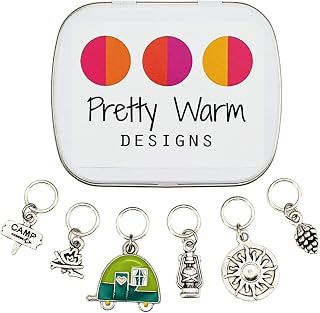 Go Camping Stitch Markers for Knitting, Snag Free, Made in Canada by Pretty Warm Designs, Gift for Friend