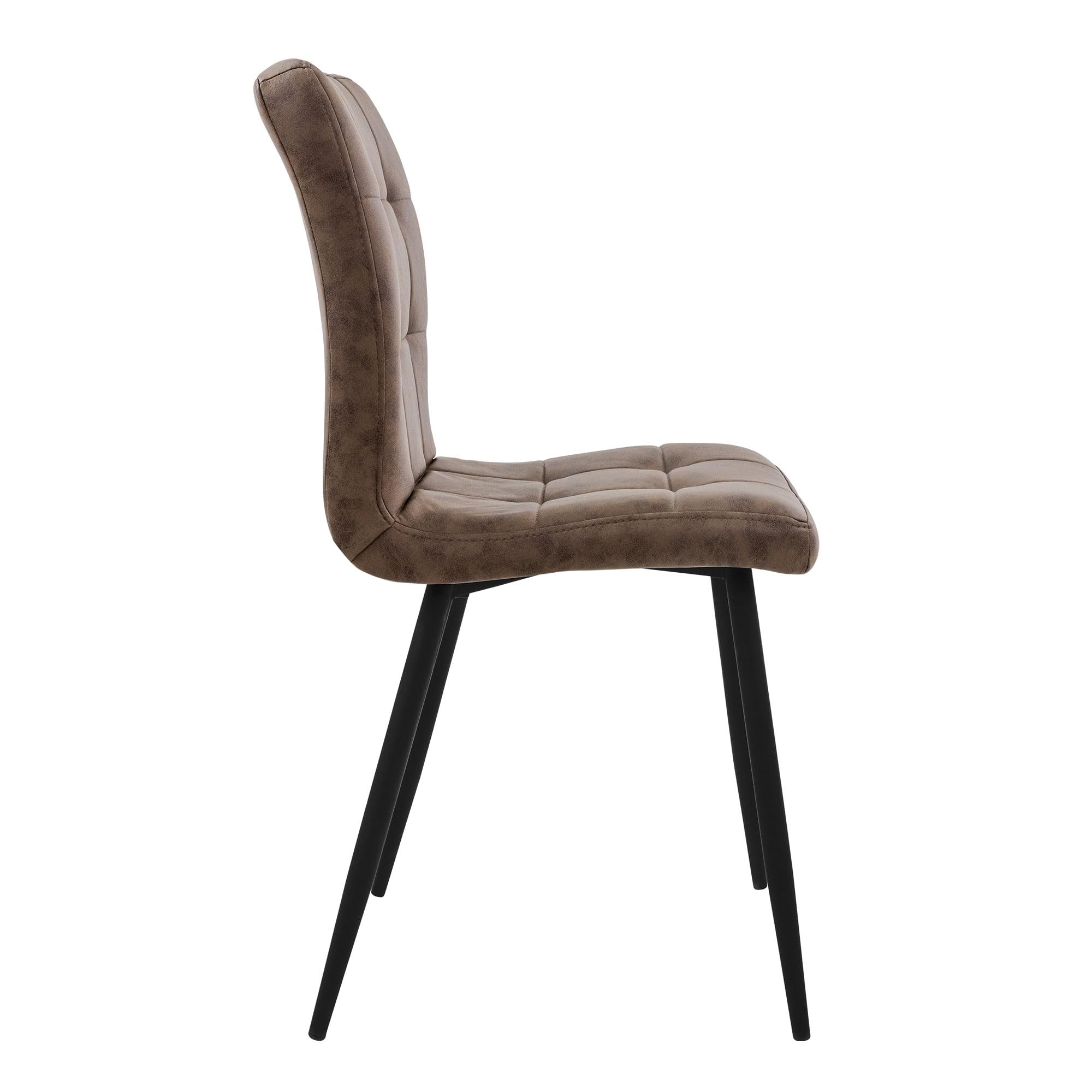 ML-Design Zestaw 4 krzesel w kolorze brazowym z tapicerowanym siedziskiem z ekoskóry Krzesla do jadalni i salonu z metalowymi nogami i ergonomicznych ksztaltem idealne do stolu