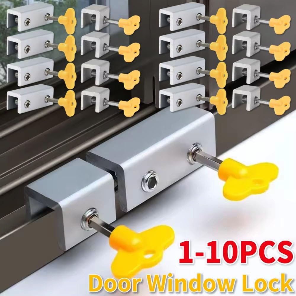 1-10 Szt. Zabezpieczenia Przed Kradzieżą Zamka Okna, Regulowane Zabezpieczenie Ze Stopu Aluminium Do Domowego Biura(8pcs,1PCS A)