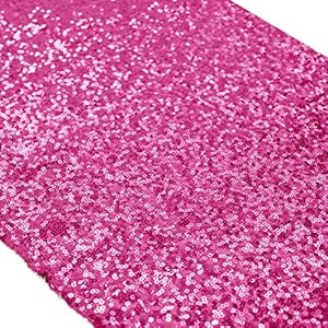 12×108-Inch Hot Pink Sparkly Sequin Table Runner Glitz Sequin Table Runner for Wedding Part/Event Linen (Hot Pink)