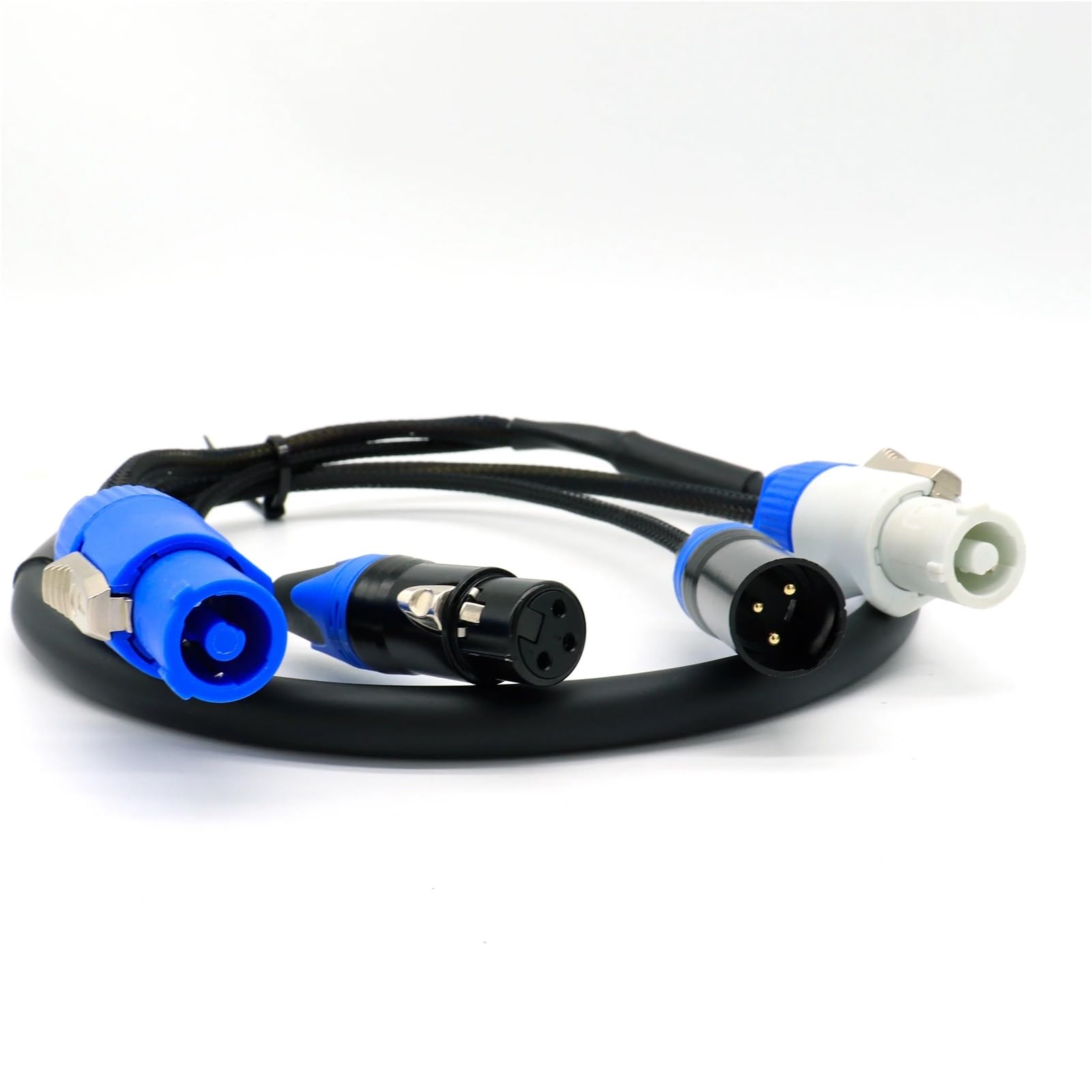 Kabel XLR 2 w 1 (męski/żeński wejście/wyjście) z zasilaniem hybrydowym -1 m, 1,5 m, 2 m, 3 m, 5 m (1 metry)