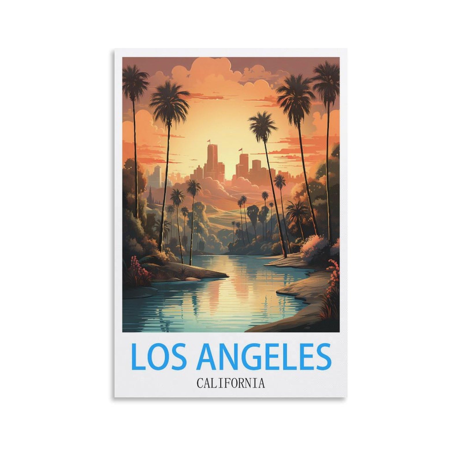 Retro Vintage Metal Tin Sign Los Angeles Californias Vintage Retro Man Cave Bar Pub Shed Novelty Gift Tin Wall Décor Metal Sign 30x40cm