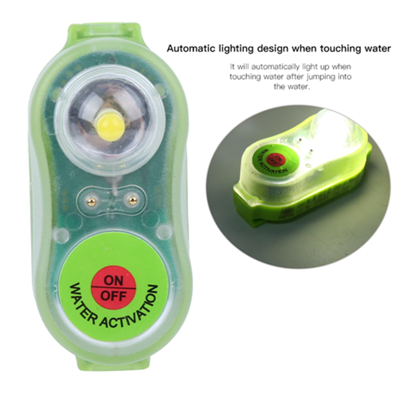 RiToEasysports JHYD I LED-Lithium-Rettungswestenleuchte, Selbstleuchtendes Survivor-Locator-Licht für die Überlebensweste „Mann über Bord“.