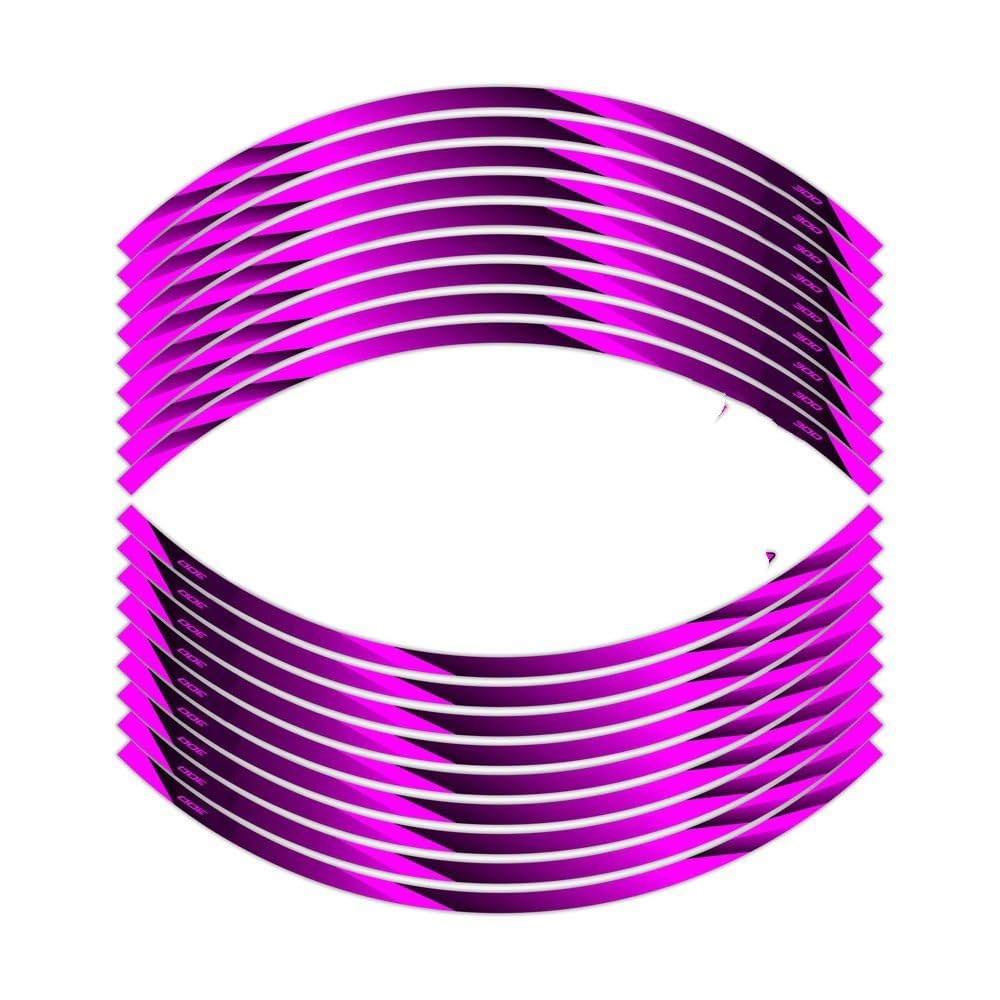 Hub Decals Rim for NINJA300 EX300 NINJA400 EX400 Motorcycle 17 Inch Front Rear Decal Hub Reflective Rim Stickers Stripe Tape(Red1)