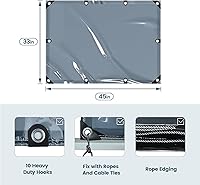 Vista 2 de Cubierta universal para carretilla elevadora transparente tintada – Cubierta de protección UV contra la lluvia – Materiales de vinilo resistentes e