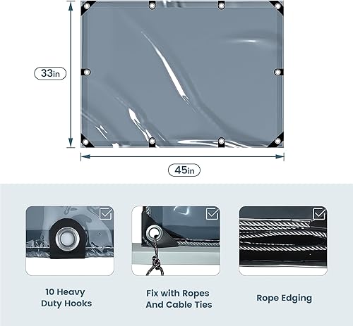 Miniatura 2 de Cubierta universal para carretilla elevadora transparente tintada – Cubierta de protección UV contra la lluvia – Materiales de vinilo resistentes e