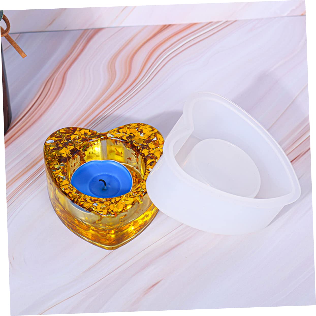 jojofuny 5 Set Stampo in Silicone Fai Da Te Fai Da Te Personalizzata Fustelle Cera Per Candele Stampo Per Ornamenti Stampo Per Fare Candelabri Bianca 2 Pezzi * 5