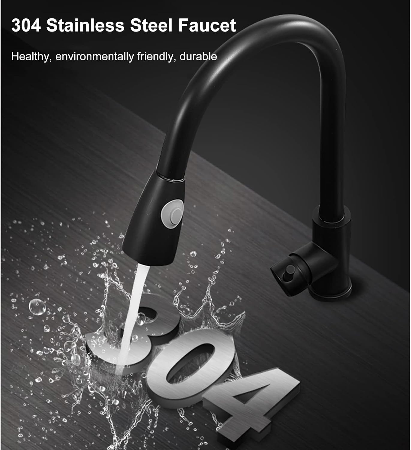 , Prep Bar with Pull-Out Faucet 304 Stainless Steel, Drop-in Or Undermount Installation - Thickening,75x40cm