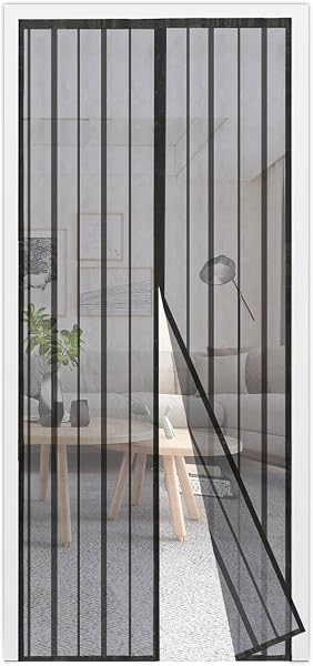 Sekey 100x220 cm Zanzariera Magnetica per Porta, anti Insetti, per Legno, Ferro, Porte in Alluminio, Facile da Installare, Non è Necessario Praticare Fori, Apertura e Chiusura Silenziosa, Nero - 1