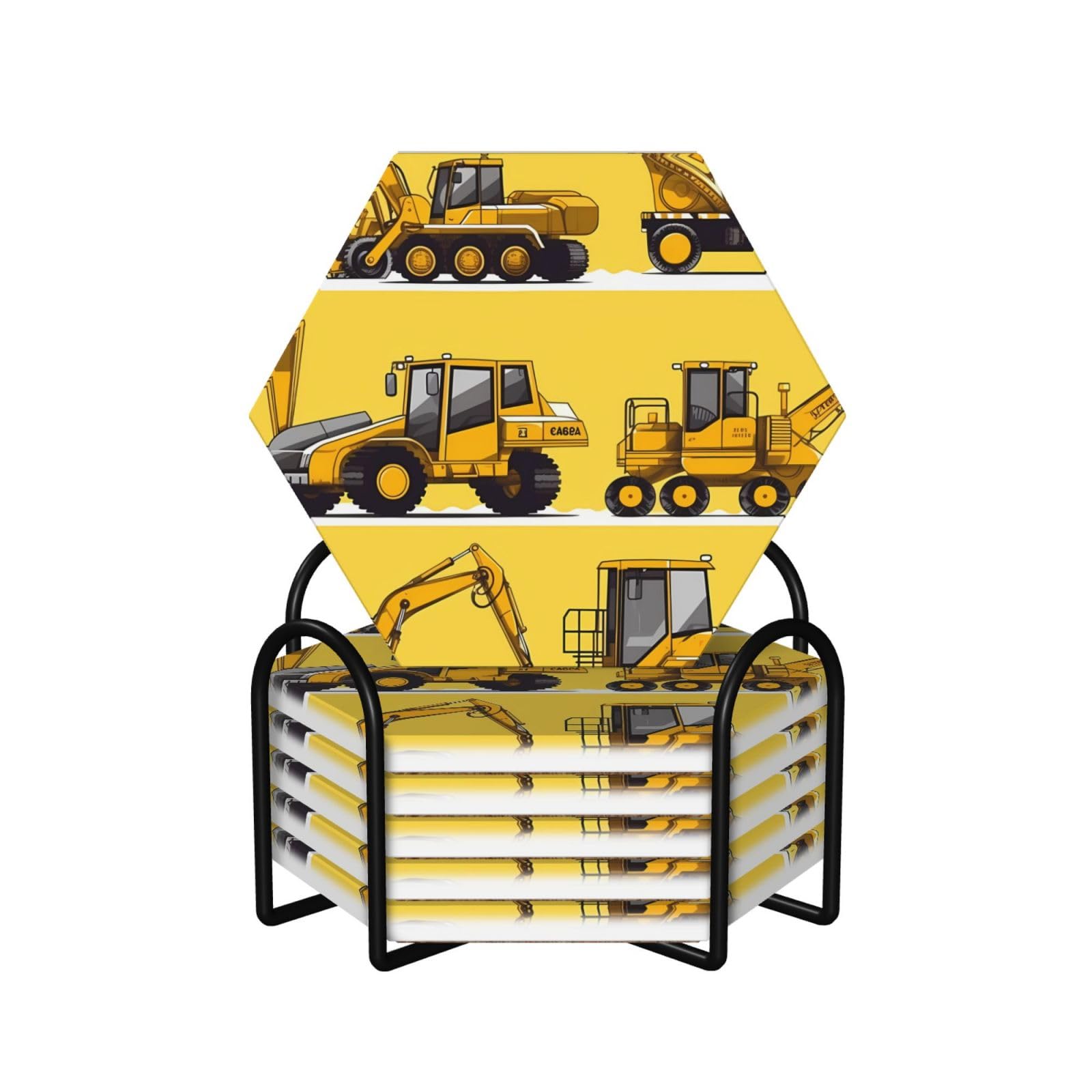 Dessous de verre anti rayure céramique et liège motif camion