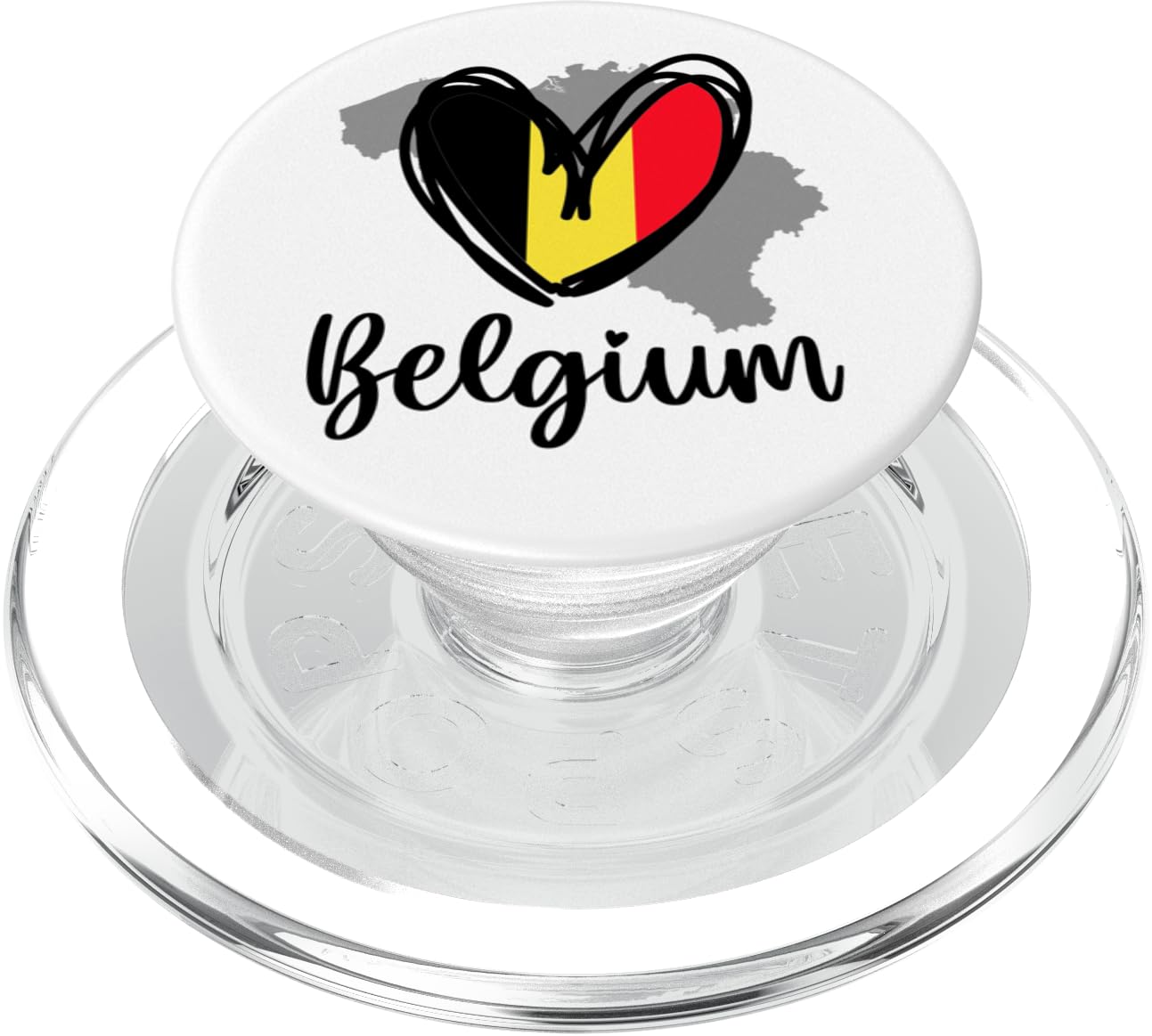 Patriotic Belgium Cute Heart Map Belgian Flag Girls Kids PopSockets PopGrip for MagSafe