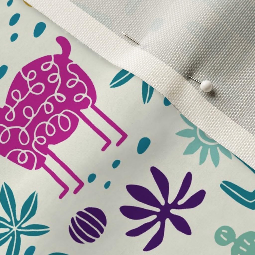 Spoonflower Fabric - Llamas Desert Llama Cacti Cactus Children Turquoise Southwestern Printed on Upholstery Velvet Fabric Fat Quarter - Upholstery Home Decor Bottomweight Apparel