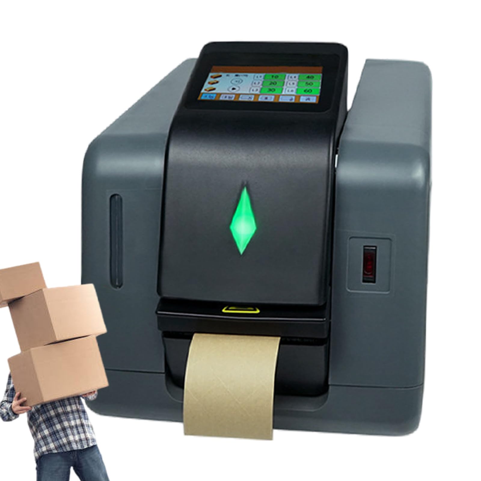 Distributore Automatico di Nastro Attivato Dall'acqua, Taglierina Industriale per Nastro Kraft, Distributore di Nastro per Imballaggio, Supporta L'uscita di Controllo del Sensore