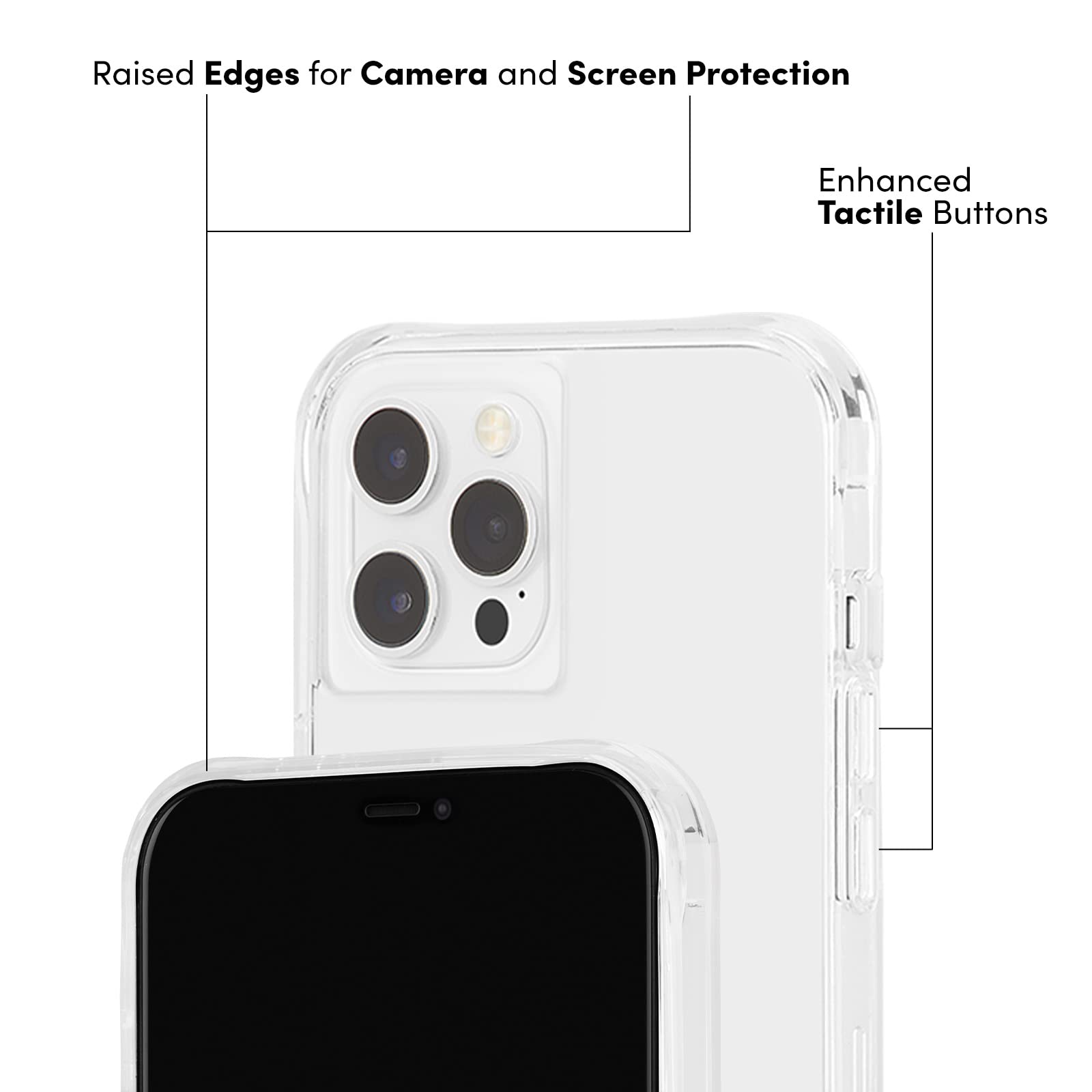 CASE-MATE Custodia Tough Clear Plus Con Micropel Per IPhone 12 / 12 Pro | Protezione Anticaduta 4,6m E Anti-ingiallimento