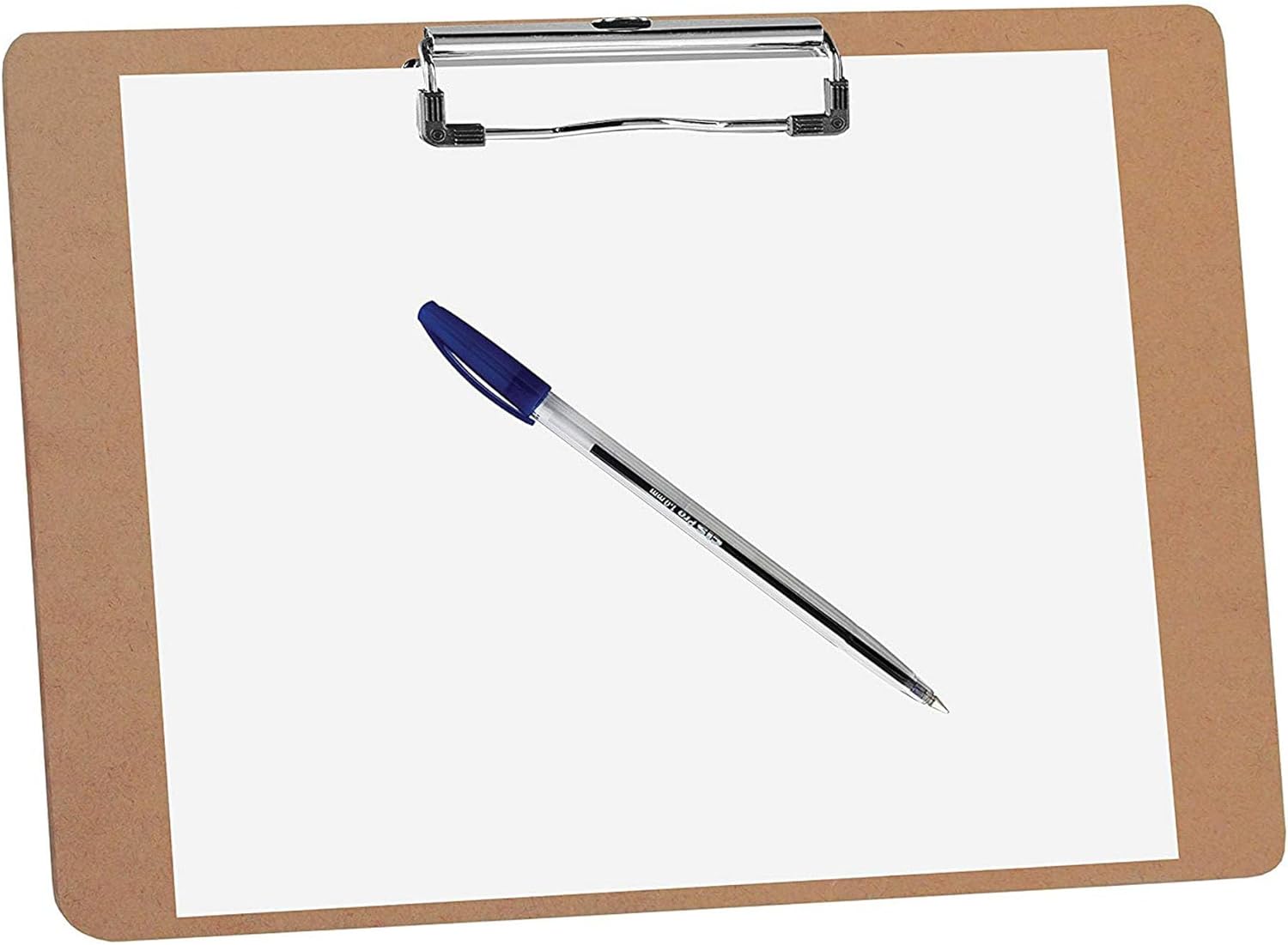 Acrimet Landscape Clipboard Letter Size A4 (13” x 9 1/16”) – Low Profile Wire Clip with Hanging Loop – Durable Hardboard Writing Board Horizontal 3mm Thick Wood – Eco FSC Certified – 6 Pack