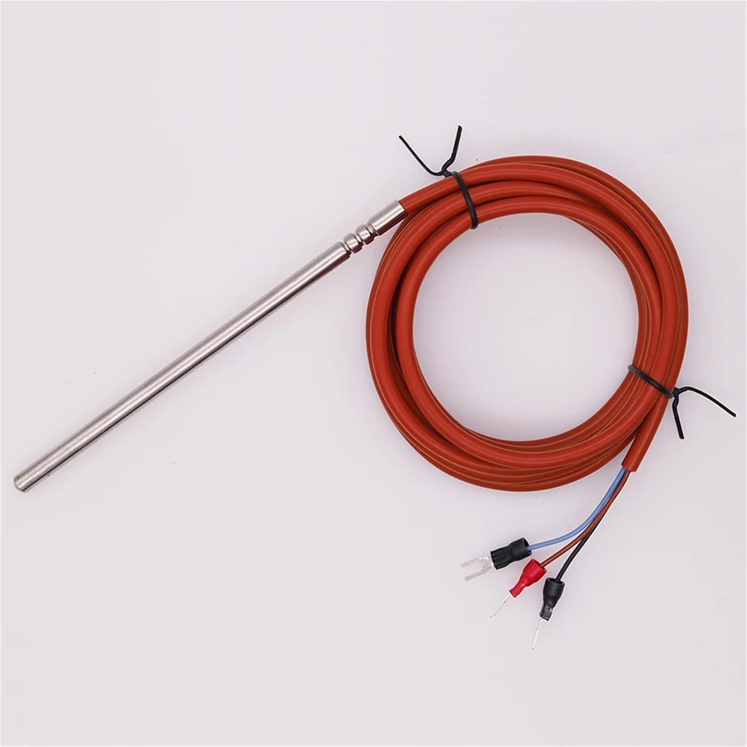 6 * 140mm 3 Wire Type PT100 thermocouple Waterproof Temperature Probe high Temperature thermocouple Sensor with Silicon Cable(with 3m Cable)