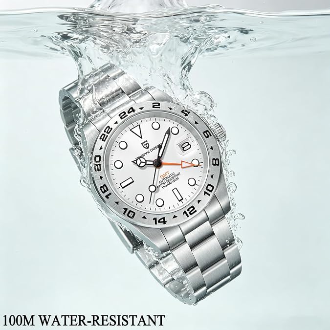 Pagani Design Watches for Men Automatic Mechanical GMT Watch 40mm Sapphire Glass 316L Stainless Steel Waterproof Diver Business Men's Wrist Watches
