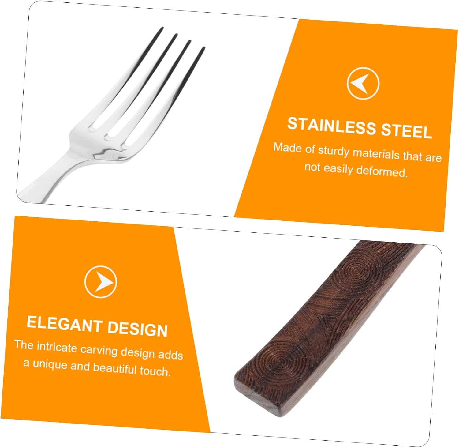 Dinner Forks Stainless Steel Walnut Wood Handle for Hotel Service