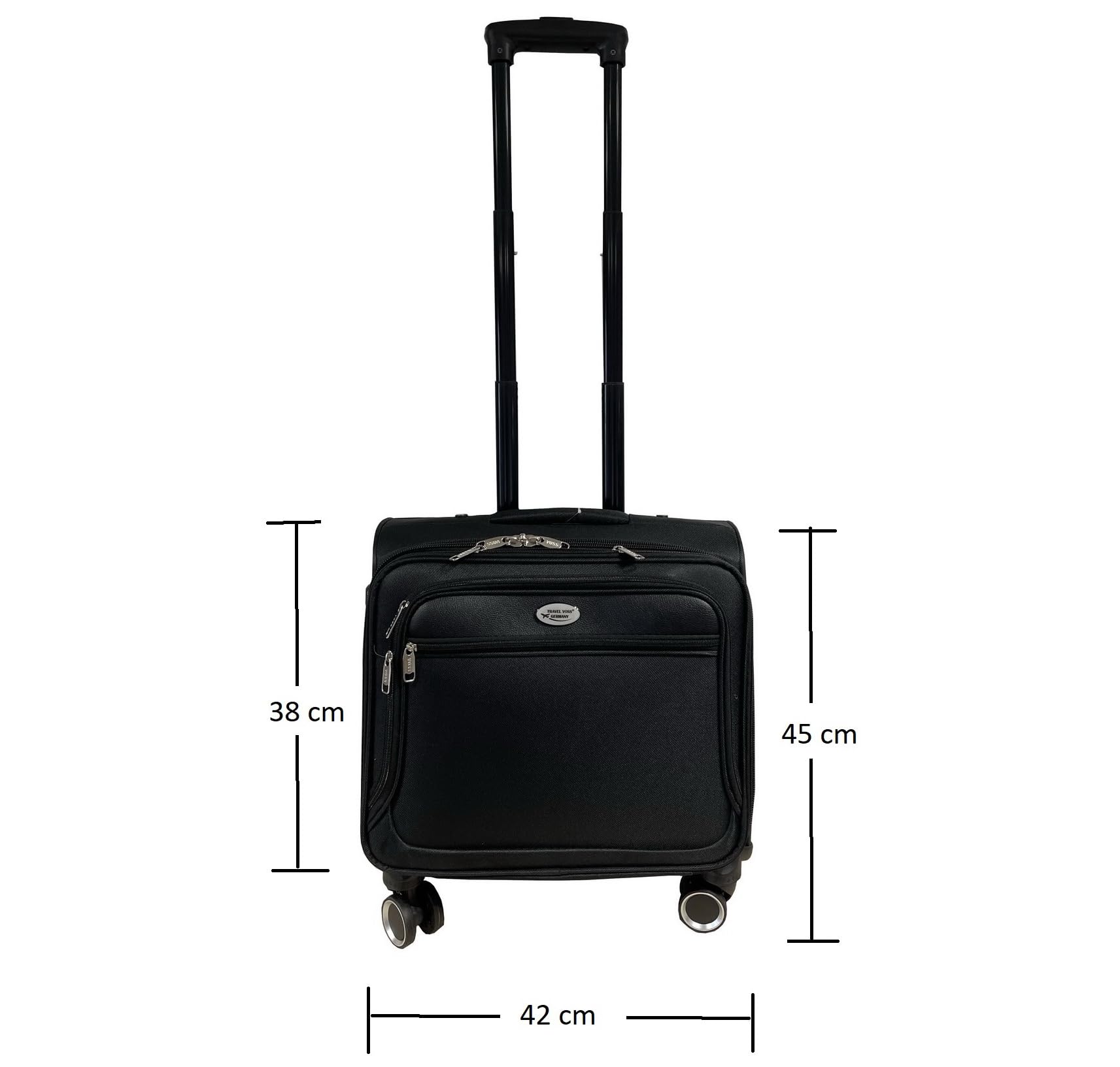Pilotenkoffer Zante mit Rollen Handgepäckkoffer Rollkoffer 360° Leichtlauf-Doppelrollen Räder Zahlenschloss Verstellbarer Aluminium-Teleskopgriff