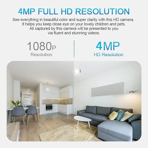 EVERSECU 2K 4MP Light Bulb Security Camera, 4 Inch Dome Camera, 360 View, 2.4G WiFi&Wireless, Motion Detection, Auto Tracking, 2 Way Audio, Color Night Vision, IP65 Waterproof