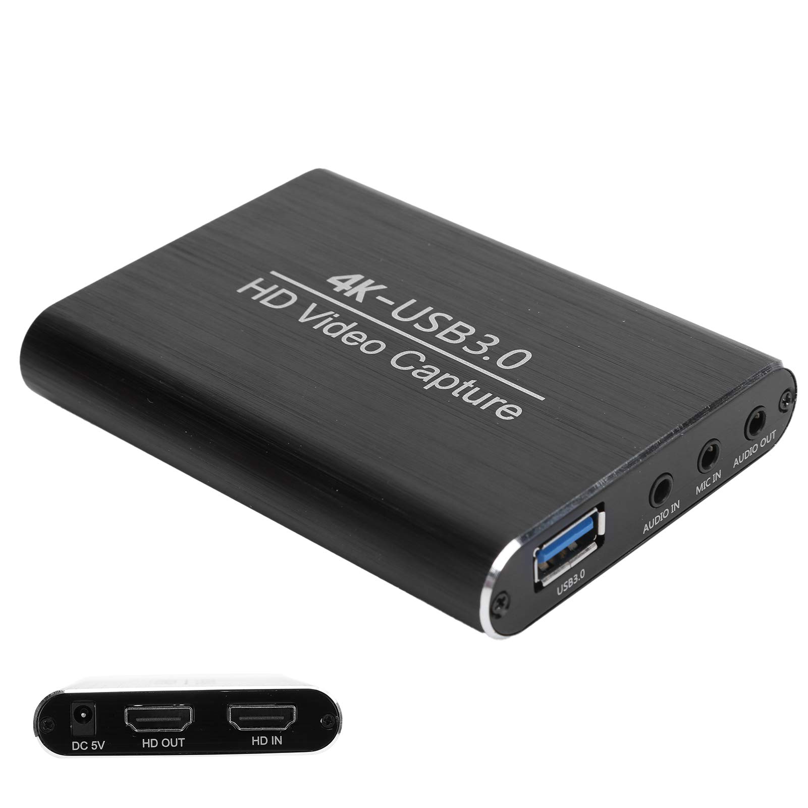Yosoo Health Gear Tarjeta de Adquisición de Video HD Tarjeta de Adquisición de Aluminio Entrada USB 3.0 4K 60Hz Grabación 1080P Plug and Play para Transmisión OBS Captura de Video para Juegos en una