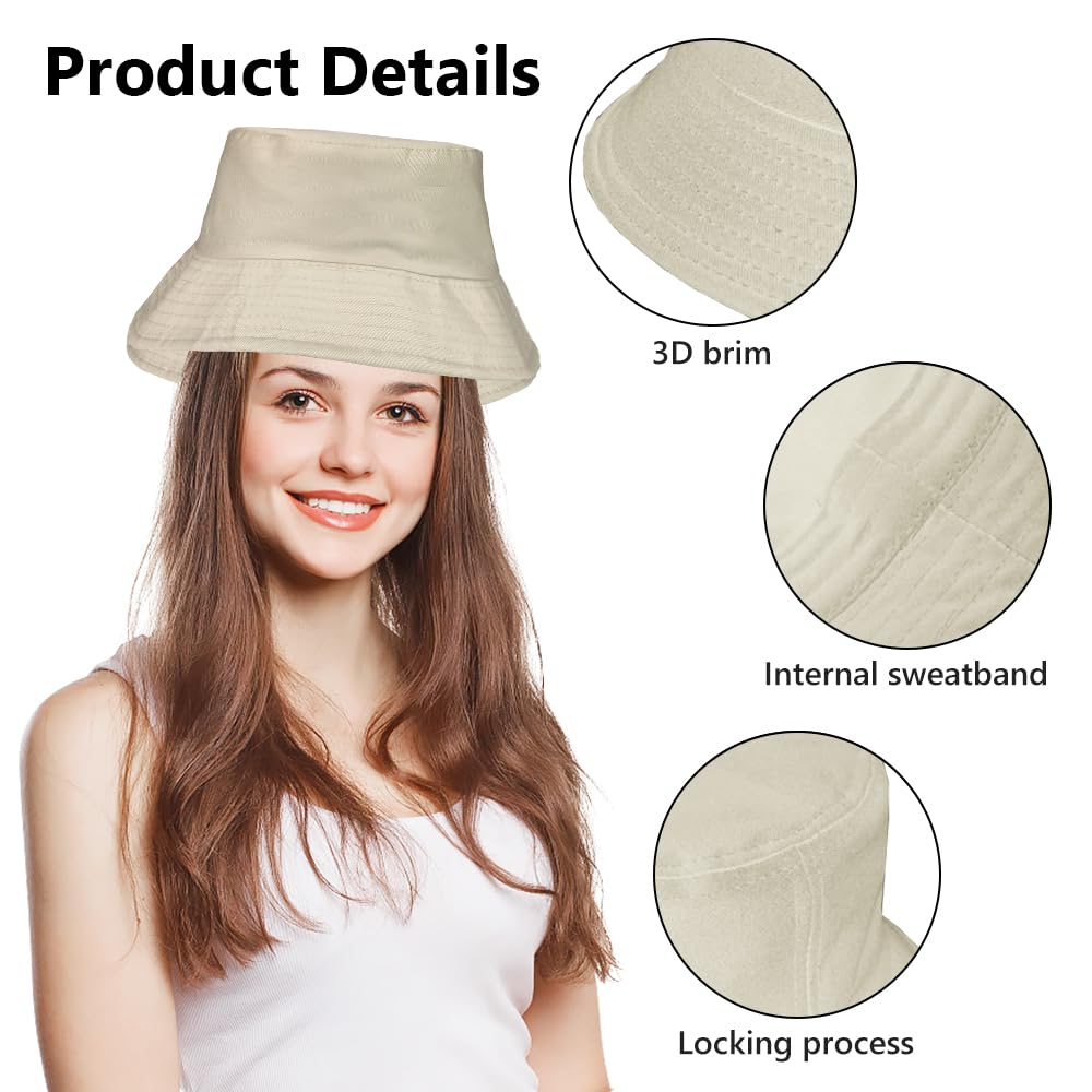 Lotvic Lot de 8 chapeaux bob unisexes pliables pour l'été, protection UV, chapeau de pêcheur de plage, chapeaux de soleil respirants pour homme et femme, chapeau cloche réversible pour voyage, pêche