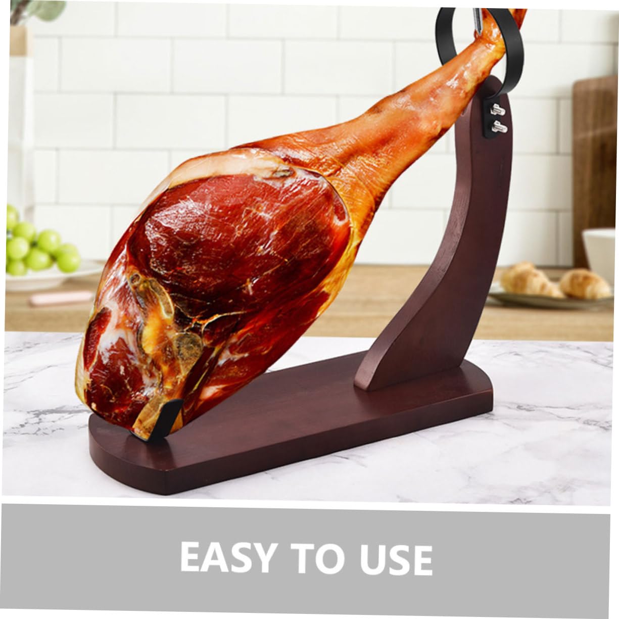 PRETYZOOM Porta Prosciutto Spagnolo in Acciaio Inossidabile e Legno Marrone