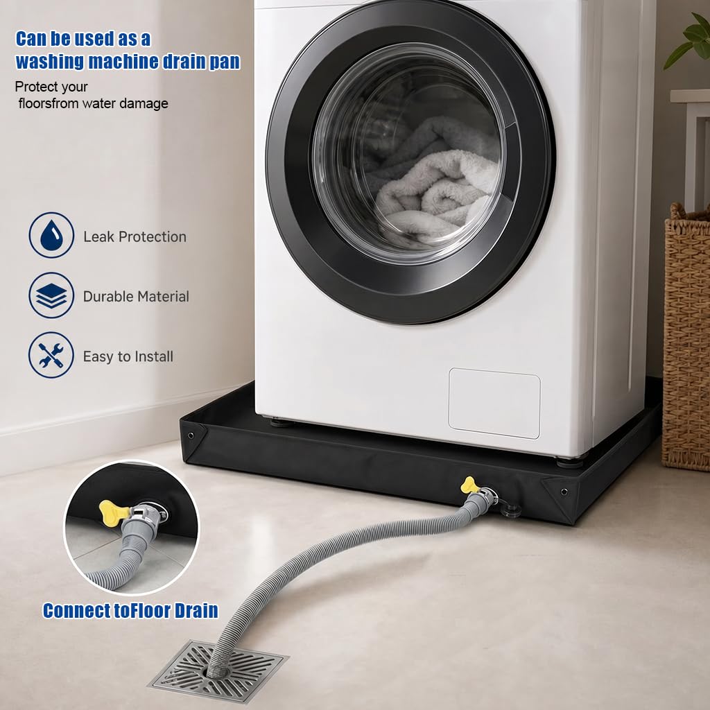 Gohytal Base doccia pieghevole, 80 x 80 cm, piatto doccia portatile da campeggio, con tubo di scarico, resistente, Oxford, impermeabile, grande doccia, mobile da campeggio, per camper, interni ed