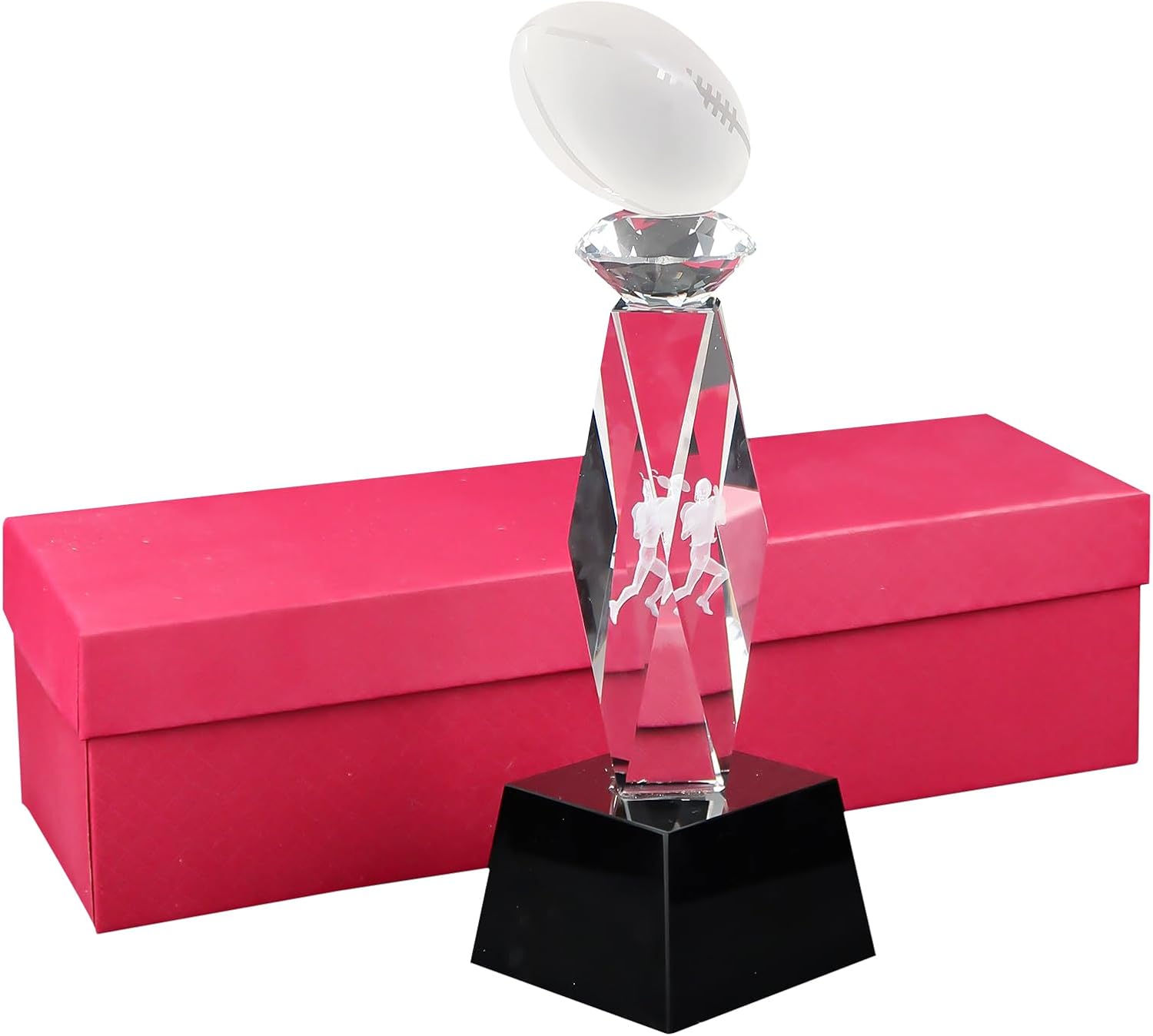 11Inchs Crystal 3-D Golf/Baseball/Soccer/Football Trophy with Elegant Gift Box for tournaments, Sporting Events, Parties, Championship Trophies, Table Tops and Table Decorations