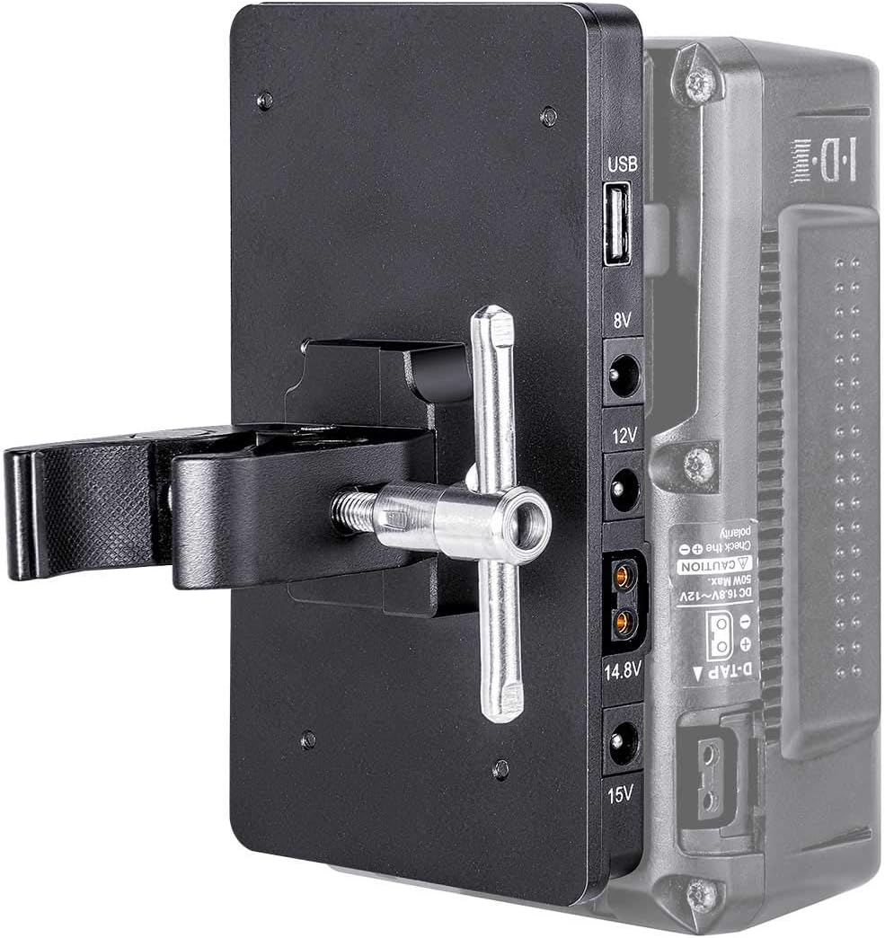 Product Deal Fomito V-Lock V Mount Battery Adapter Plate with Super Clamp for Lighting Stand,Tripod, Support Rod, with D-TAP/DC/USB Power Output for Camcorder, DSLR Camera, LED Video Light, Monitor, Microphone Buy 1 get 1 Fomito V-Lock V Mount Battery Adapter Plate with Super Clamp for Lighting Stand,Tripod, Support Rod, with D-TAP/DC/USB Power Output for Camcorder, DSLR Camera, LED Video Light, Monitor, Microphone