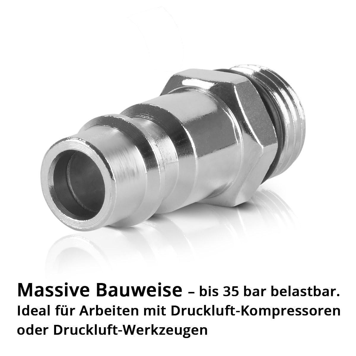 STAHLWERK set van 5 perslucht-snelkoppelingen NW 7.2 met 1/4 inch buitendraad, steeknippel | koppeling | stekker | adapter | accessoires voor luchtcompressoren