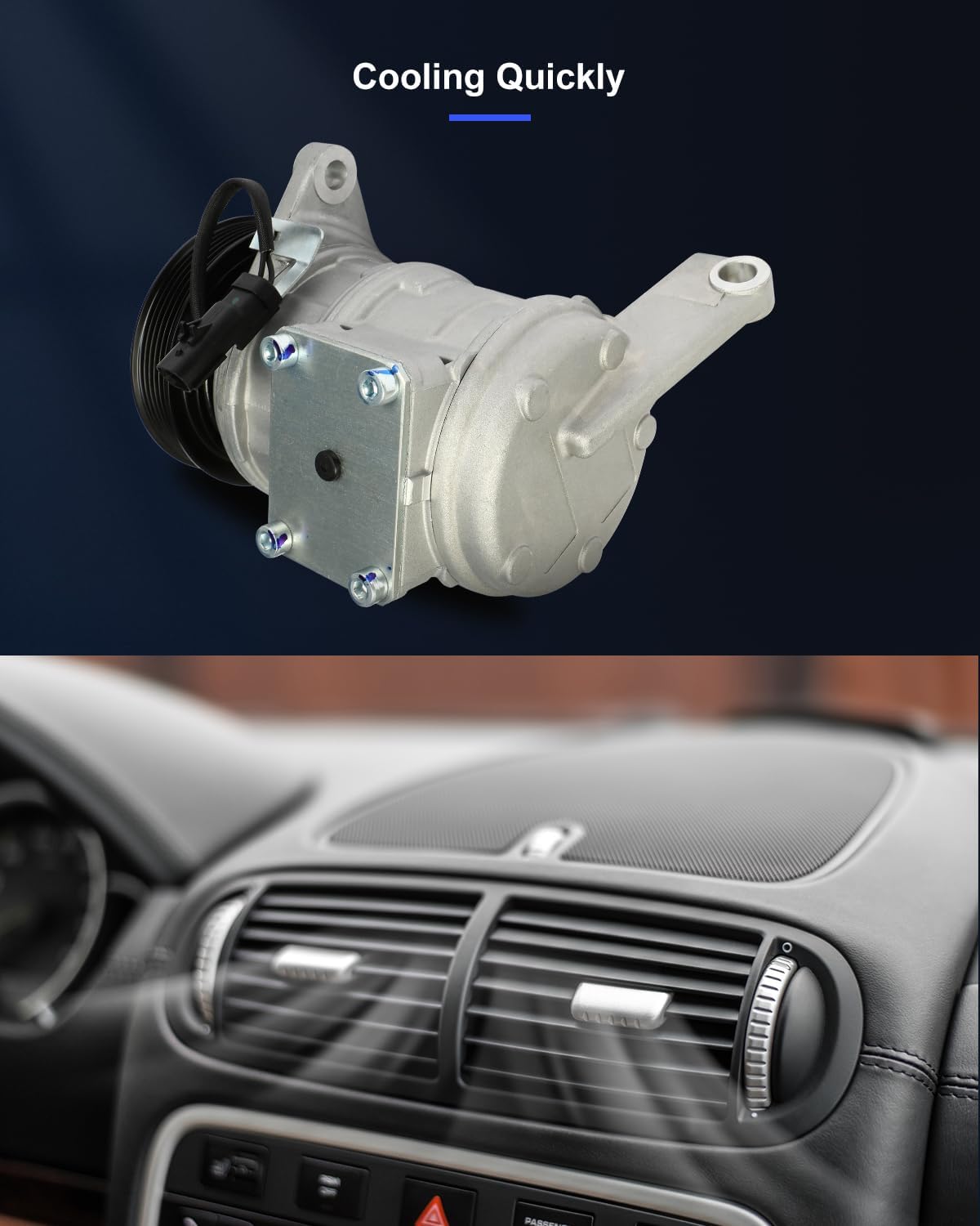 ECCPP AC Compressor Fast Cooling 1996-2000 Fit for Dodge Grand Caravan 3.3L 3.8L Air Conditioning Compressor