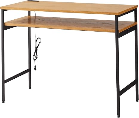 Amazon Co Jp Palette Life パレットライフ デスク テーブル 机 ネイルデスク Pcデスク 棚付き コンセント付き ナチュラル 100 45cm ホーム キッチン