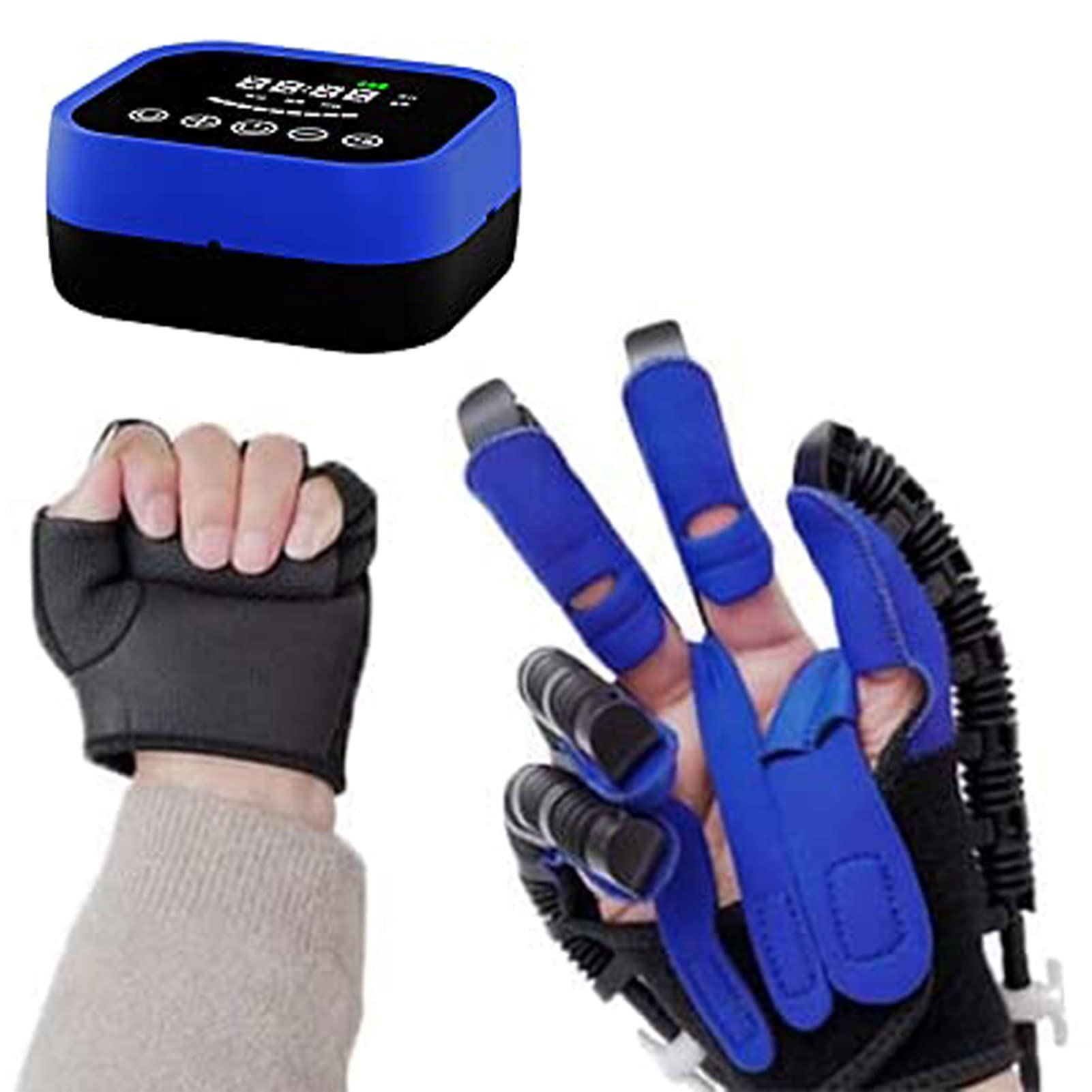 Guantes De Robot De Rehabilitación, Entrenamiento de Dedos Férula de Mano, Ortesis de Dedo para Funcional Disfunción de Mano de Pacientes con Hemiplejia por Ictus(Size:Derecha-L)