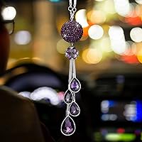 Vista 5 de OTOSTAR Accesorios colgantes brillantes con bola de cristal y gotas para coche, dijes de espejo retrovisor interior con atrapasoles, accesorios