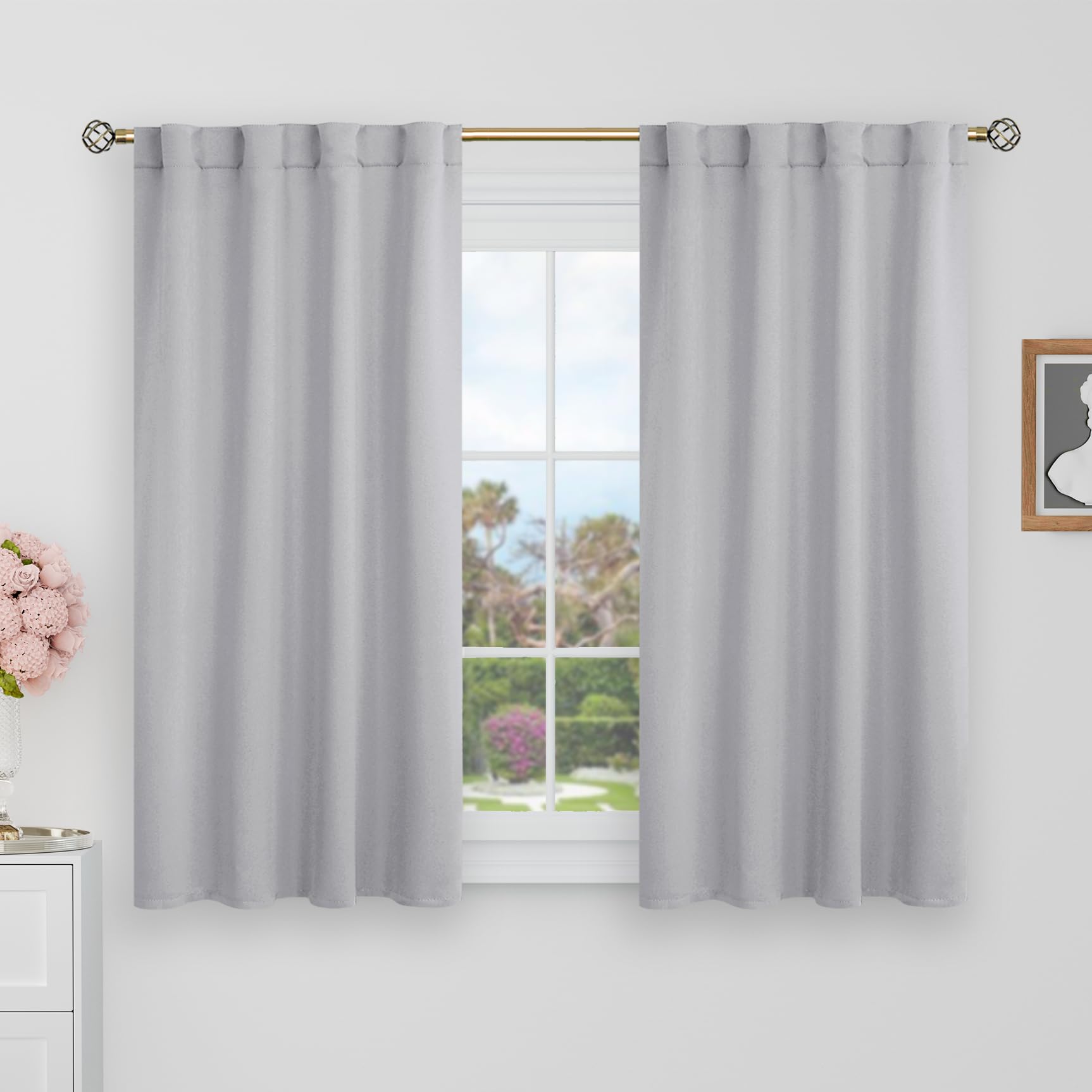 BGment 40 Inch Length Blackout Curtains for Bathroom Window