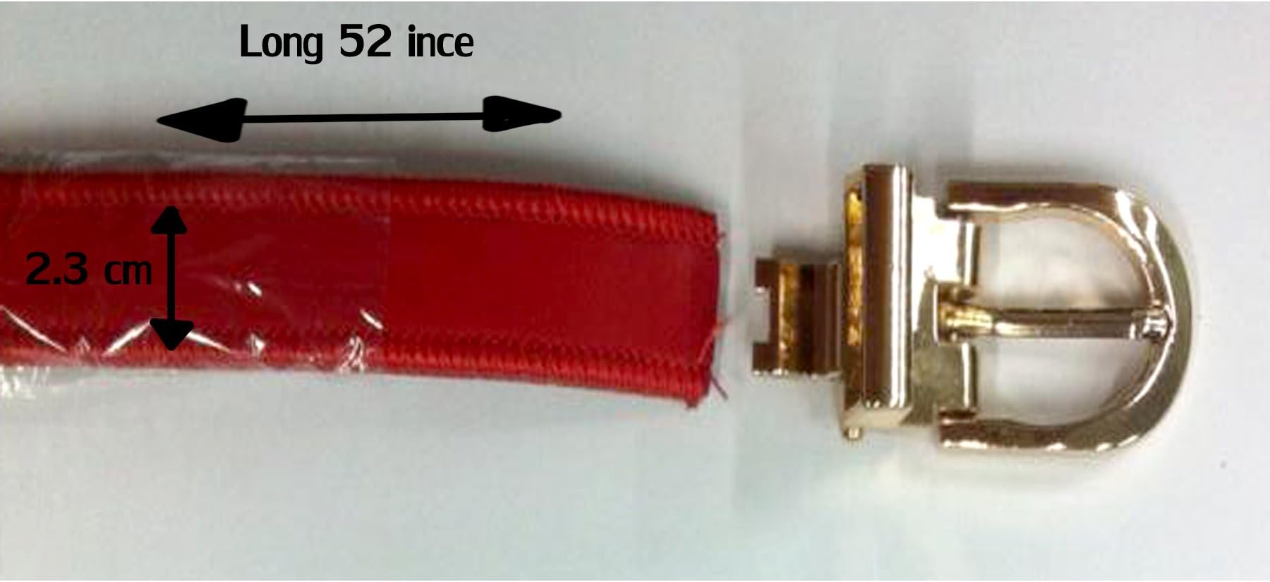 FASHION BELT WOMEN X-Large PLUS SIZE PU LEATHER COLOR RED(LONG 52inc)