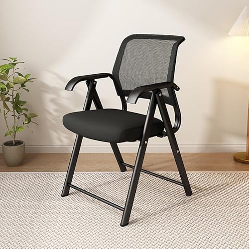Yeziner 折りたたみ椅子 ミーティングチェア ミーティング 完成品 会議椅子 折りたたみチェア 軽量 パイプイス チェア 会社 (ブラック)のサムネイル