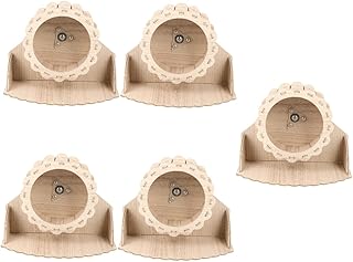 Ipetboom 5 Conjuntos Roda De Corrida Hamster Pequeno Animal De Estimação Roda De Exercício Roda De Hamster Brinquedos De Corrida Pequenos Animais Rodas De Exercício Playset De Madeira