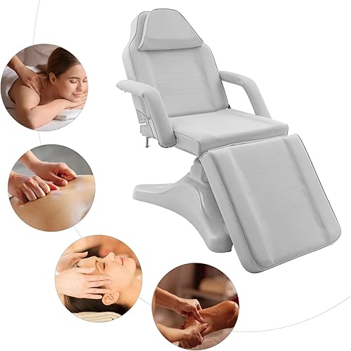 Miniatura 4 de Cama facial hidráulica, cama de tatuaje ajustable giratoria de 360 °, silla facial de pie libre, silla facial de pie libre, Equipos de belleza