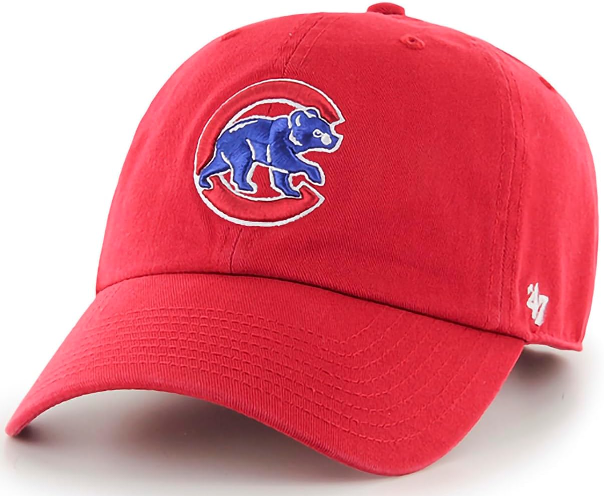 47 Brand MLB Alternate Color Primary Logo Clean Up Adjustable Baseball Cap Hat, Adult One Size Fits All