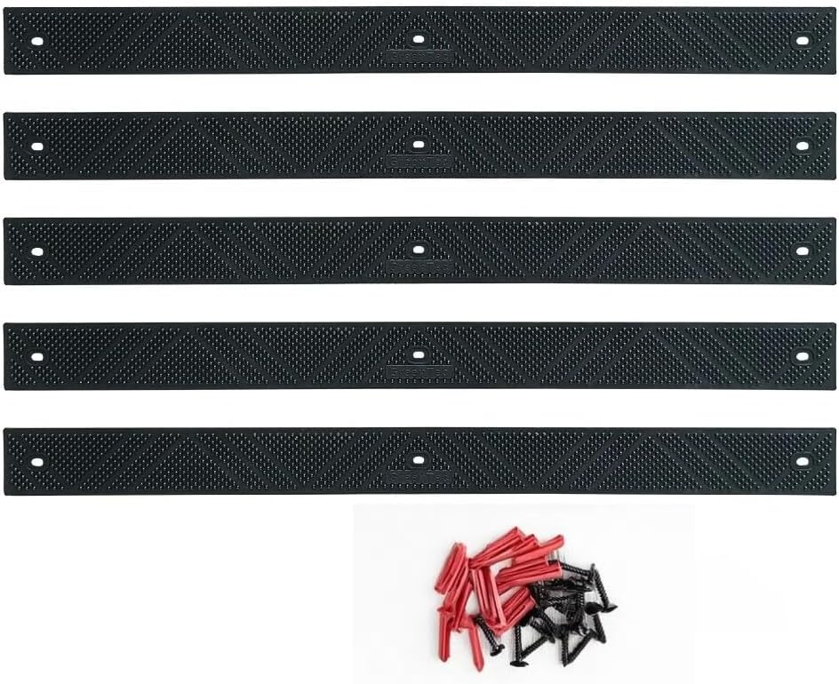 5pk 600mm Anti Slip Strips for Decking | 10+ Year Lifespan | Hard Wearing Polypropylene with Fixings | Outdoor Safety for Steps & Ramps (Black)