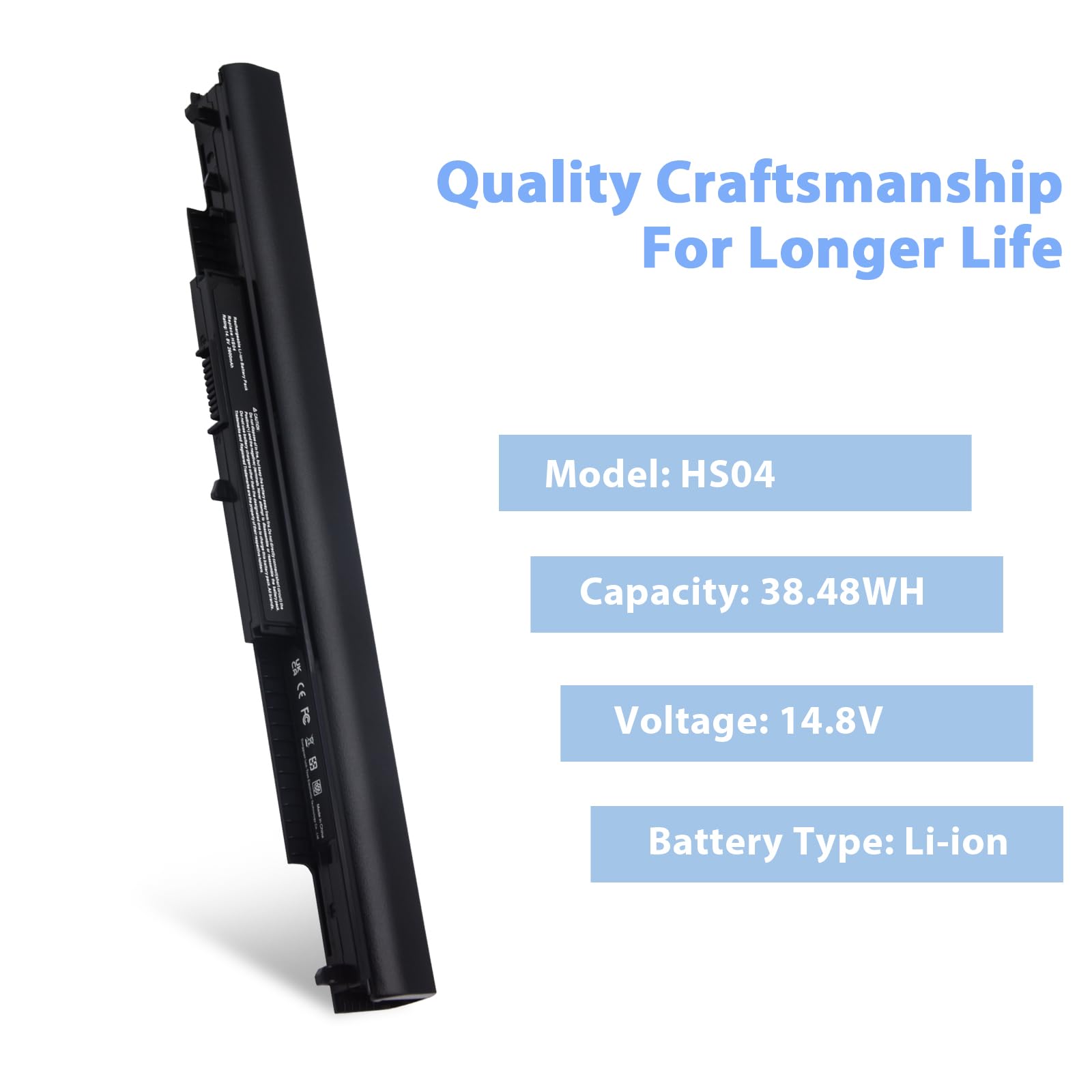 Batterie HS04 HS03 Compatible avec HP 807957-001 HSTNN-IB7B/LB6V 250/255/240 G4/G5 340/346/348 G3