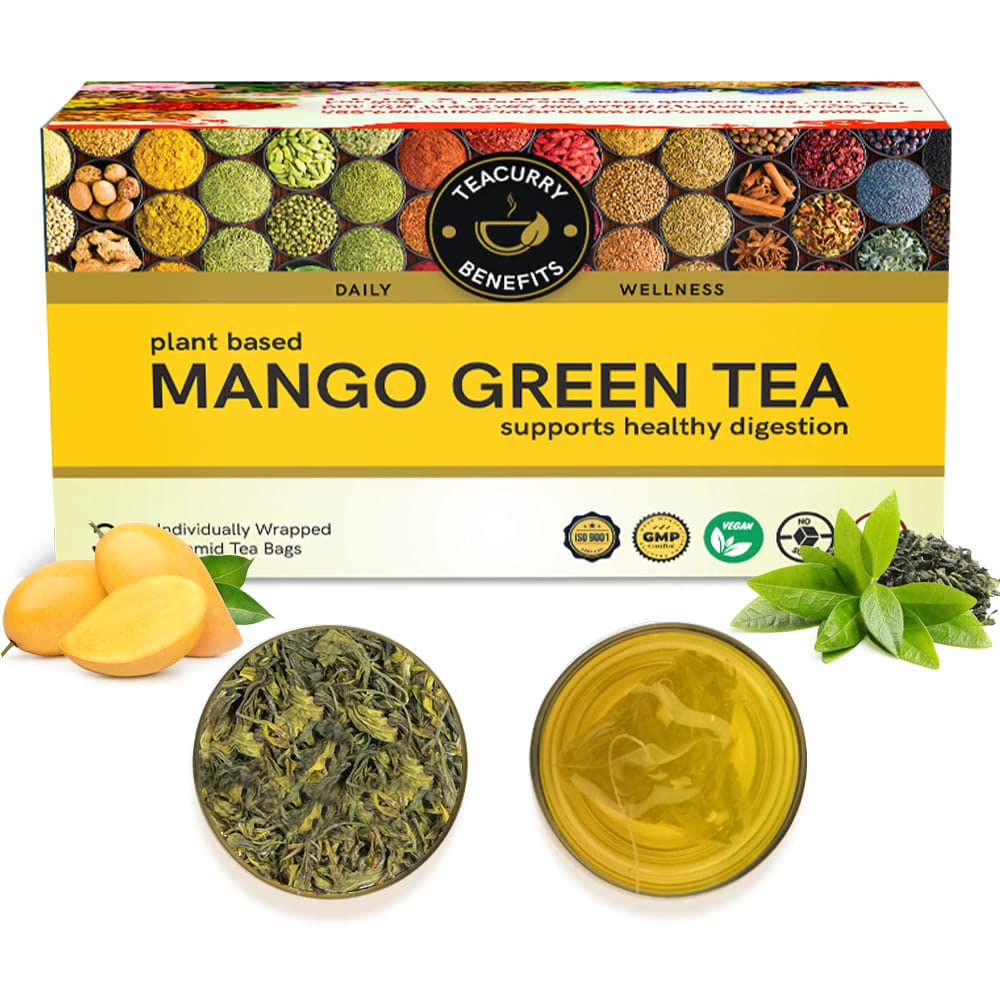 TEACURRY Mango Green Tea (1 Month Pack, 30 Tea Bags) - Organic mango flavor tea | Immune With Added Vitamin-C | Made with Whole Leaf & Natural Ingredients (B0C3HN2KQV) Amazon Price History, Amazon Price Tracker