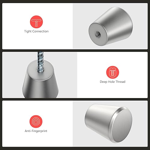 Miniatura 5 de homdiy Paquete de 30 pomos redondos de níquel cepillado para gabinetes de cocina, pomos de tocador de metal para cajones y armarios de escritorio