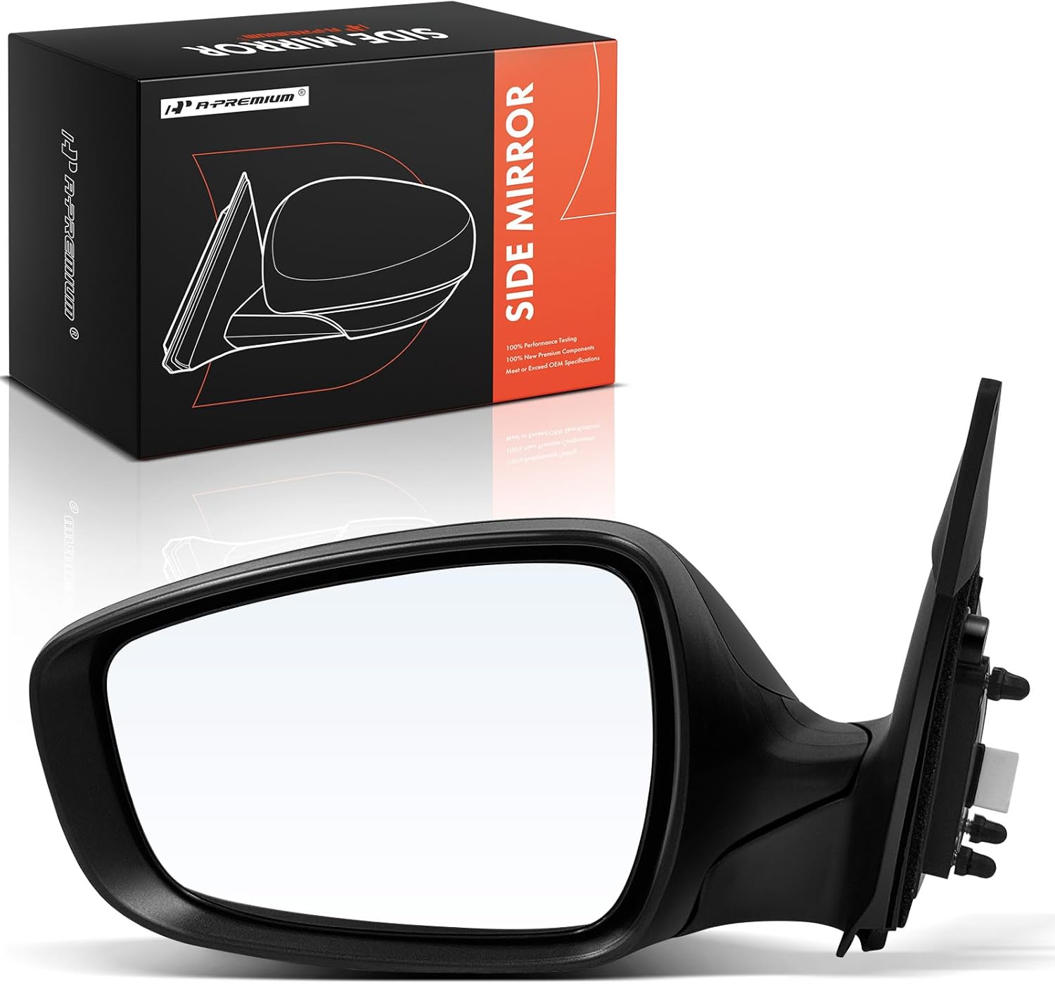 A-Premium Driver Side Power Door Mirror - Compatible with Hyundai Elantra 2011 2012 2013 - Heated Manual Folding w/Turn Signal Black Outside Rear View Mirror