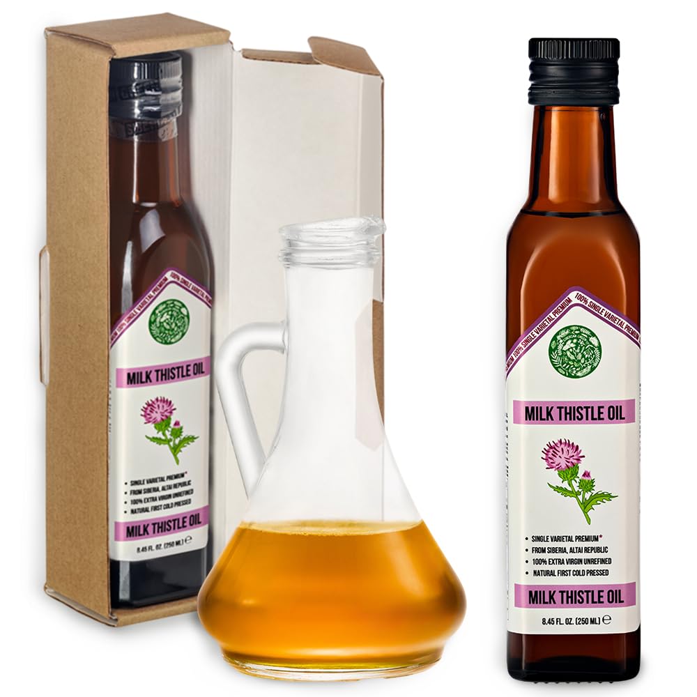 Aceite de Cardo Mariano Verde Siberiano – 250 ml de Semillas Varietales Extra Virgen de las Montañas Doradas de Altái