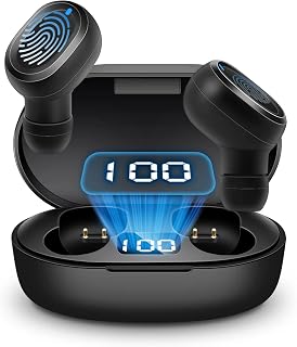 LCYDZ Wireless Earbuds Bluetooth, 5.2 Headphones, Noise Cancelling Earbuds Stereo Sound, Deep Bass & with Charging Case Air Buds Pro Touch Control,with Built-in Microphone Phone/Android/iOS, Black